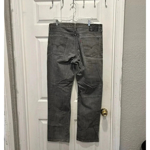 Levis 514 Jeans Mens Size 36x31 (36x32 Tag) Gray Straight Leg Denim Pants - Picture 5 of 9
